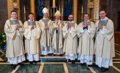Archbishop Lori with new transitional deacons